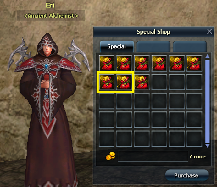 NPC Eri's Special Shop interface at Fishing Hole