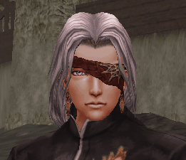 Character wearing the Eye Patch of Warrior