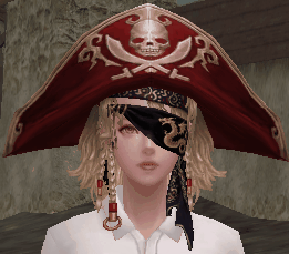 Character wearing the Transcendental Ornament (pirate hat with earrings)