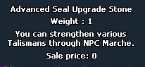 Advanced Seal Upgrade Stone tooltip