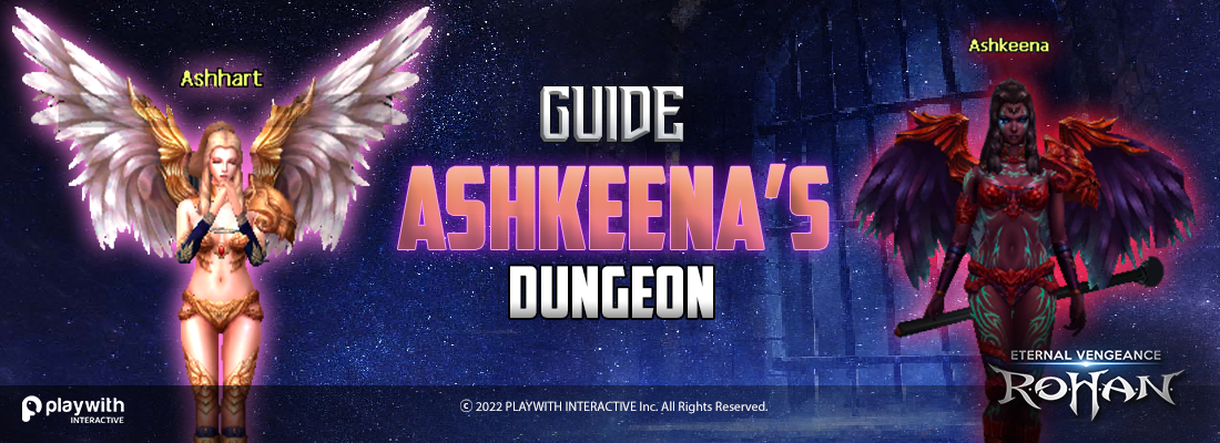 Ashkeena Dungeon title banner showing Ashhart and Ashkeena